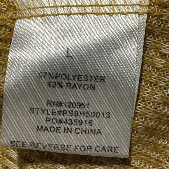 New Pink Rose Womens Dress size Large Short Ruffle Sleeve T Shirt Ribbed Yellow - Picture 6 of 6